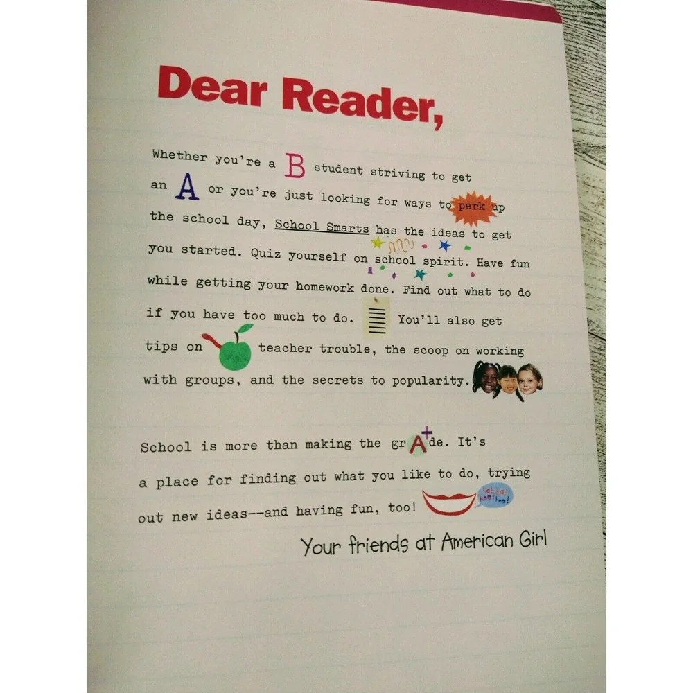 American‎ Girl Library School Smarts 2000 Scholastic Study Skills Tween Guide